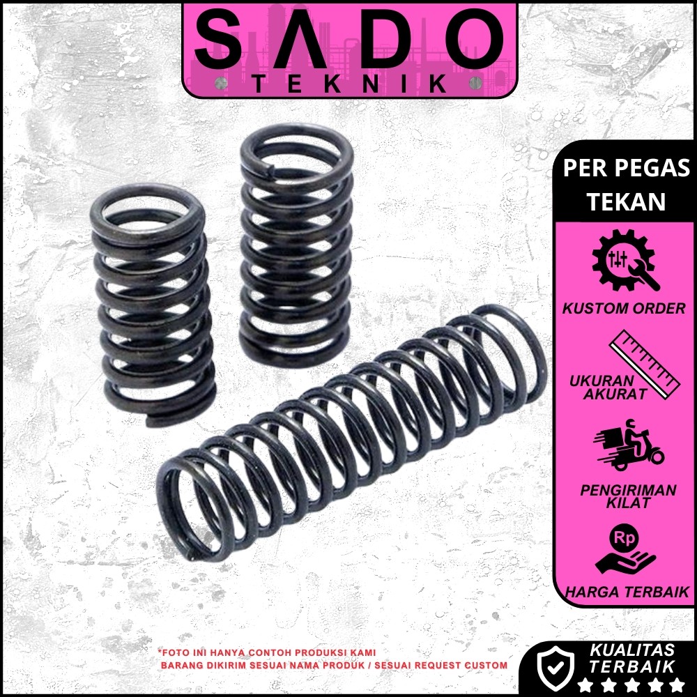 Per Pegas Tekan Od 57mm Kawat 6mm Panjang 60mm Baja