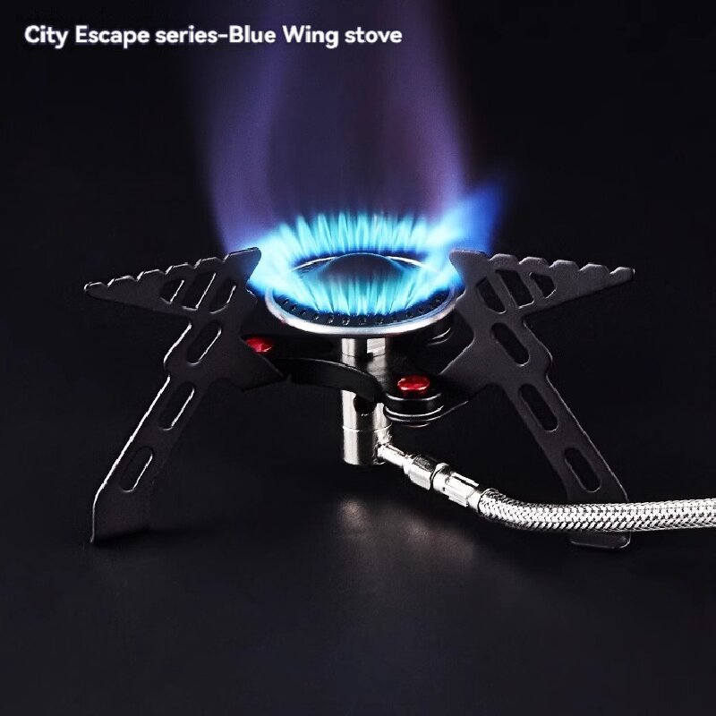 Alocs Blue Wing Gas Stove, Outdoor Stove, Picnic Stove, Windproof Gas Stove, Camping Supplies,