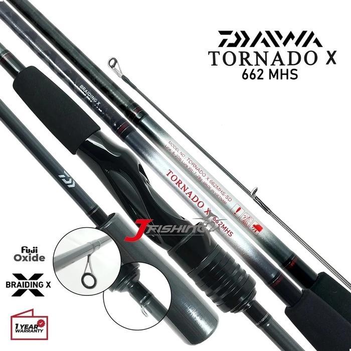 Joran DAIWA TORNADO X 23 Fuji Braiding X Spinning Casting Sungai Danau Laut Resmi
