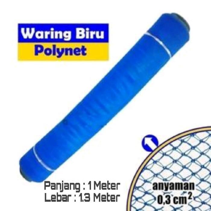 Jaring Polynet Biru Lebar 1,3m Pengaman Proyek & Safety Net Anyaman 0,3 cm untuk Tanaman dan