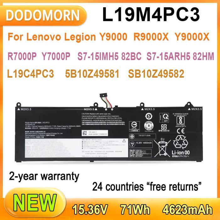 Baterai New L19M4PC3 Laptop For Lenovo Legion Y9000 R9000X Y9000X R7000P Y7000P S7-15IMH5 82BC S7-15