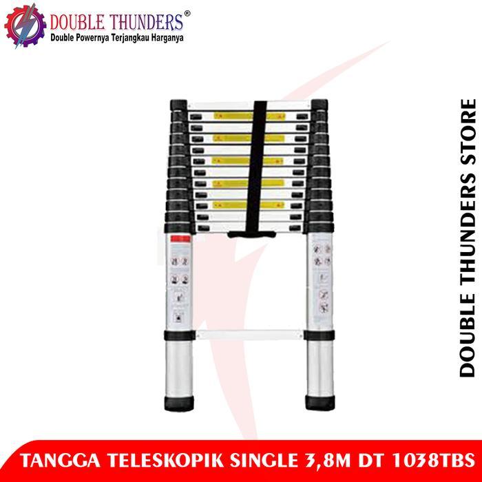 DT 1038TBS Tangga 3,8meter Single Aluminium Teleskopik tangga tegak lurus tangga rumah tangga