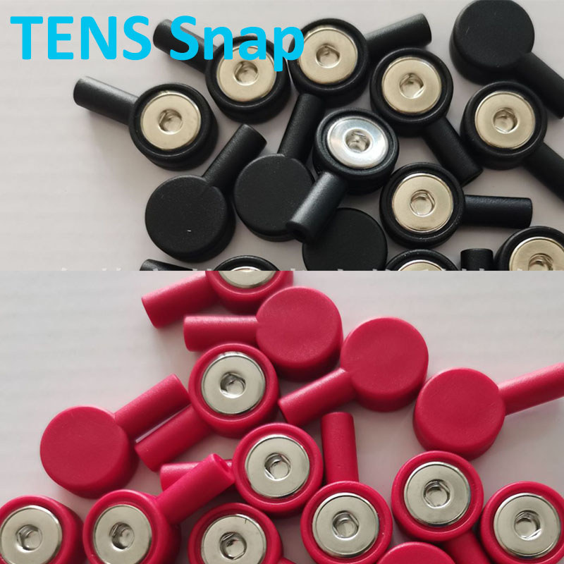 10pcs 5 Red & 5 Black TENS Lead Wires Pin to Snap Connect Adapters 2mm Pin to 3.5mm & 3.9mm Snap