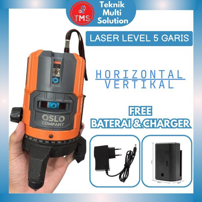 Laser Level 5 Line 6 Point Leveling Laser 5 Garis Sinar Hijau