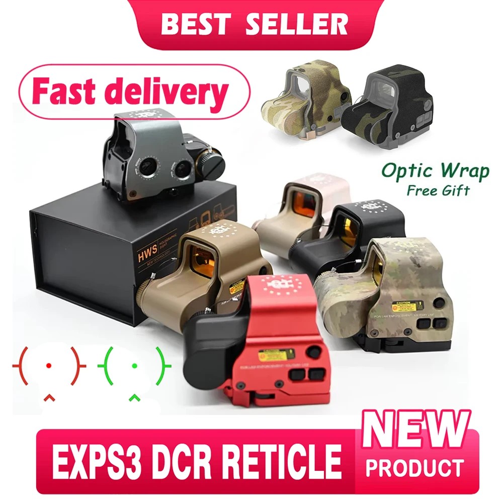 EXPS3 Holographic DCR Reticle 558 Red Dot Sight Hunting Reflex Sight 2A Initiative Marking 20mm Rail
