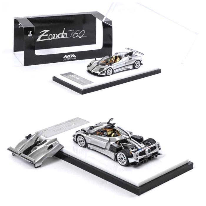hkm premium 1/64 pagani zonda 760 roadster 2022 metallic silver kode 252