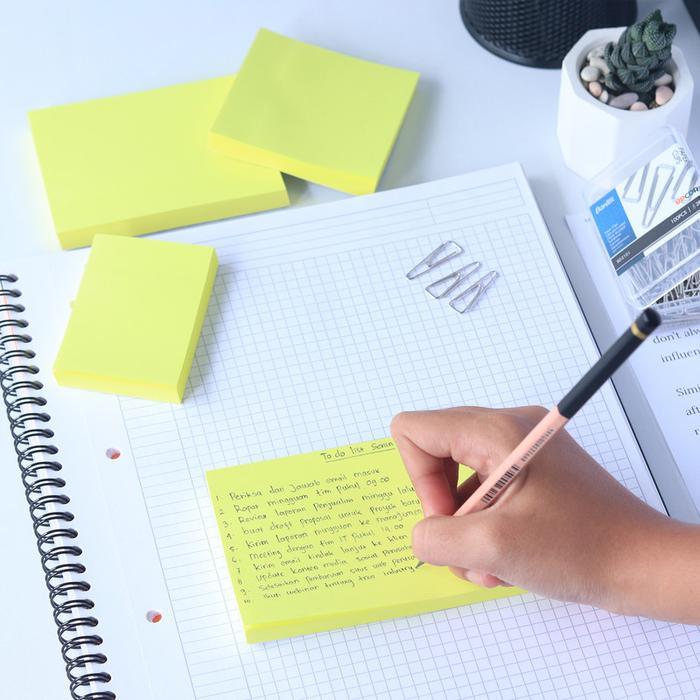 Bantex Memo Tempel / Sticky Note Polos Tebal dan Tahan Lama BH90XX Stationery