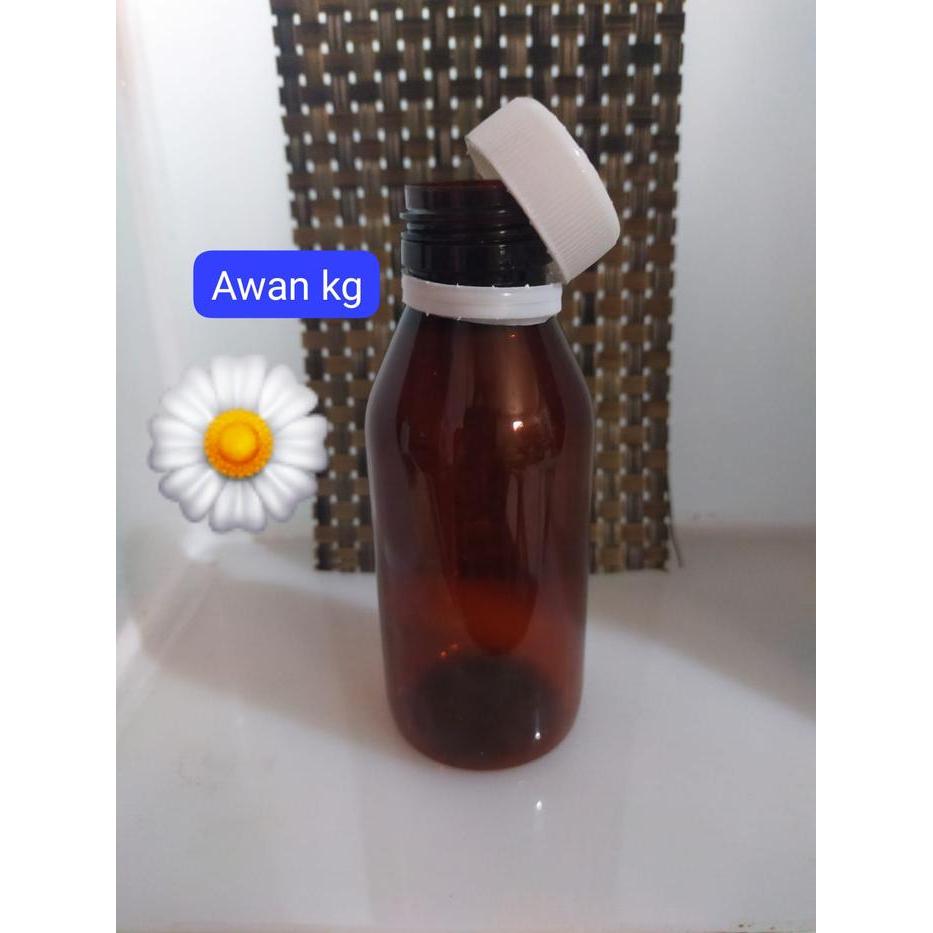 doni- Botol Kemasan Plastik Farmasi Botol Sirup Warna Coklat Tebal Tutup Segel Botol Obat