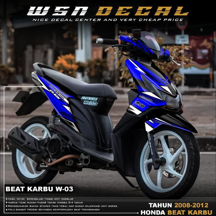 (TERLARIS) DECAL STICKER BEAT KARBU 2008 - 2012 FULL BODY - STIKER DEKAL SKOTLET MOTOR HONDA BEAT
