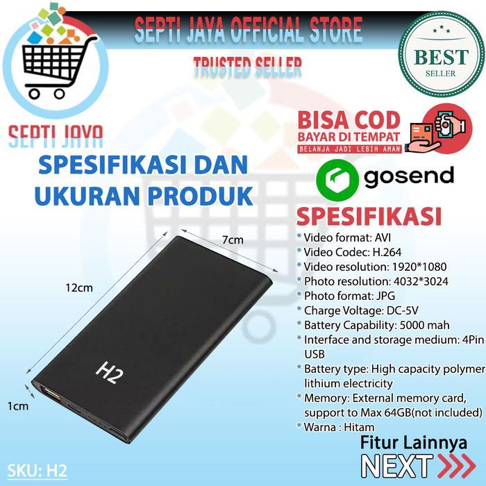 Septijaya Kamera Sistem Keamanan Tersembunyi Powerbank H2 HD 1080P Camera Spy Pengintai Tersembunyi