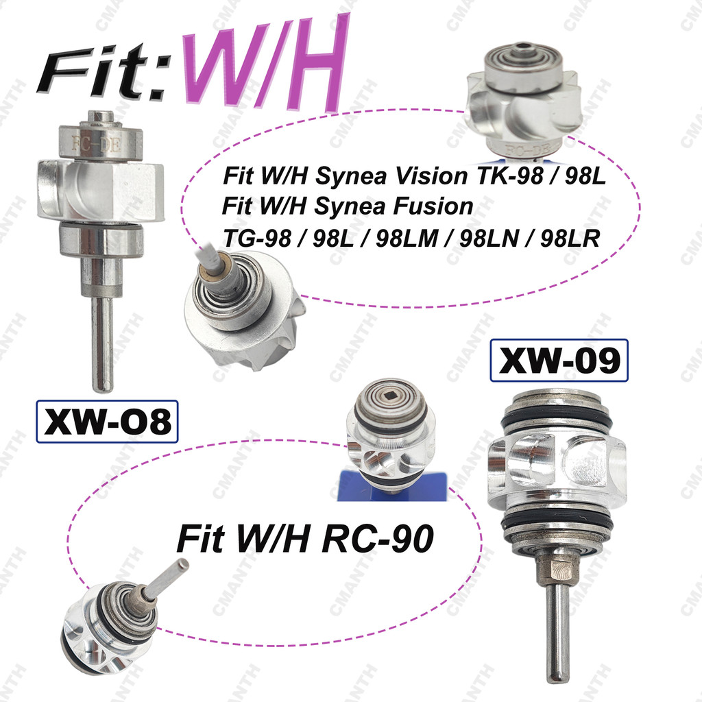 Fit WH Synea Vision TK-98L RC 90 Dental Handpiece Cartridge Air Rotor High Speed Handpiece