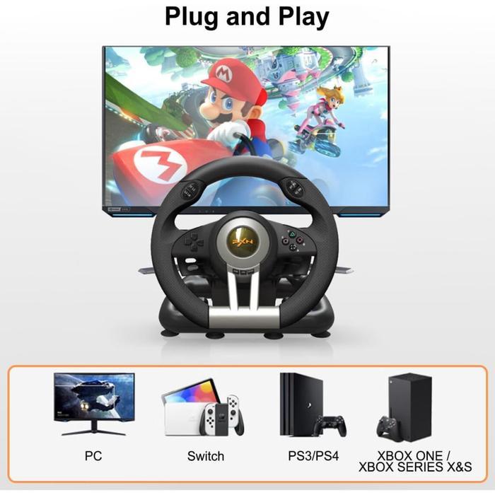 Terlaris PXN PXN-V3 PRO 180 Derajat Kemudi Balap Kompatibel dengan PC PS3 PS4 dan Xbox One Gamepad