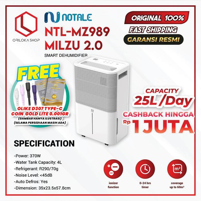 Notale Milzu Smart Dehumidifier - Garansi Resmi