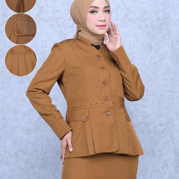 blazer Pemda baju Pemda ASN seragam dinas ASN baju kantor khaki PNS Kerja Wanita Panjang Celana