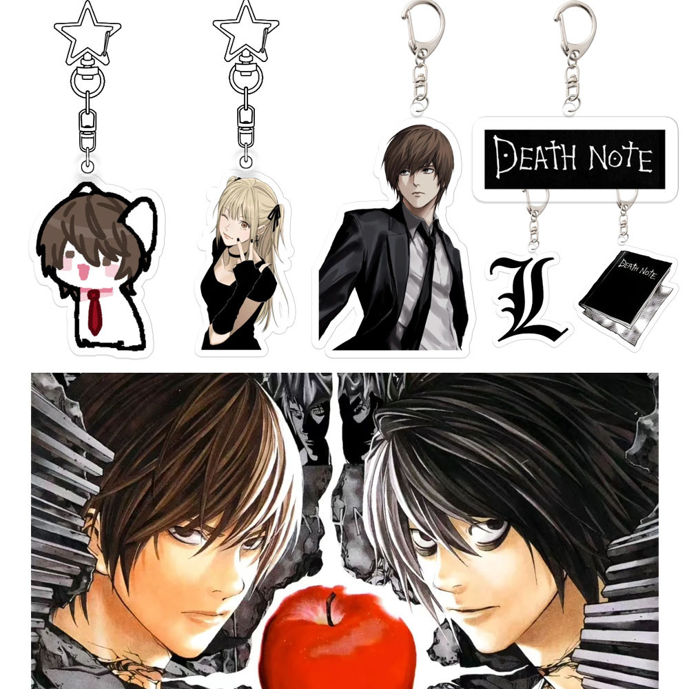 Death Note Keychain L Misa Amane Anime Cartoon Game Jewelry Fashion Figure Yagami Light Transparent