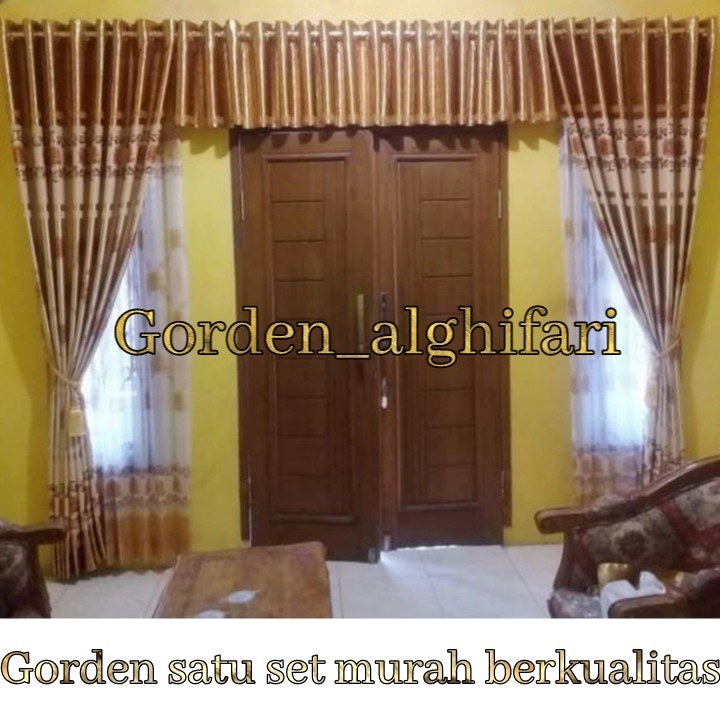 Gorden alghifari(gorden 1 set murah)Gorden blackout minimalis 1set motif rose bahan 100% ori import 
