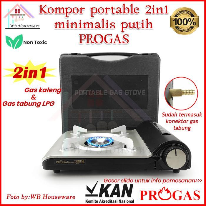 PROGAS kompor gas portable 2 in 1 / kompor portable /kompor gas 1 tungku