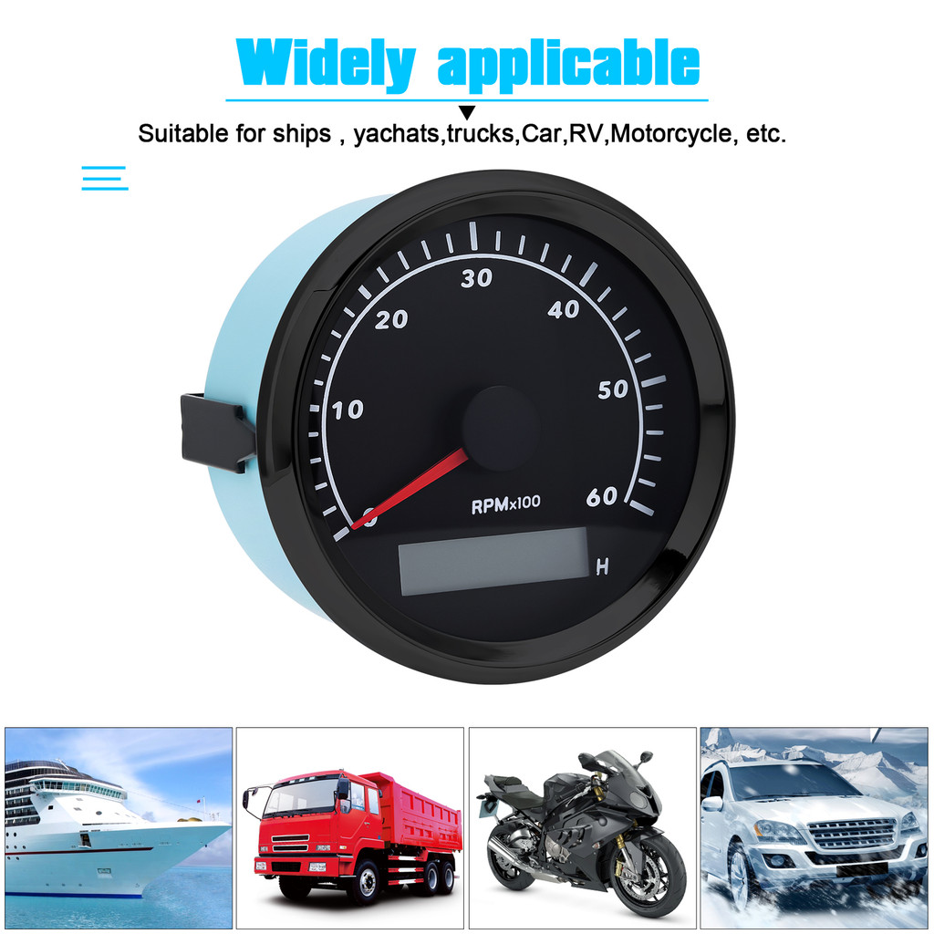 3000Prm 4000Prm 6000Rpm 8000Rpm 85Mm Tachometer Waterproof Red Backlight Tacho Gauge For Marine