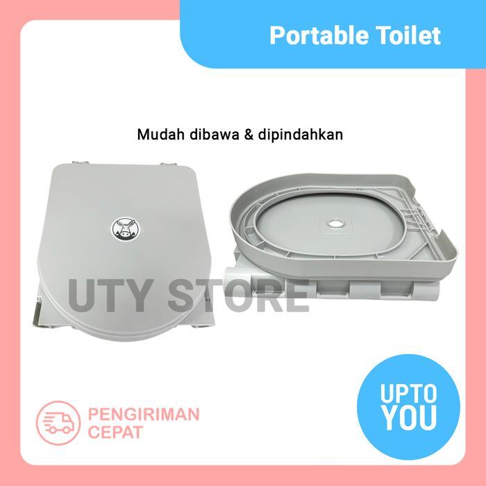 Portable Toilet For Camping Toilet Lipat Dengan Tutup, Toilet Mobil Porta Potty Tahan Air Toilet