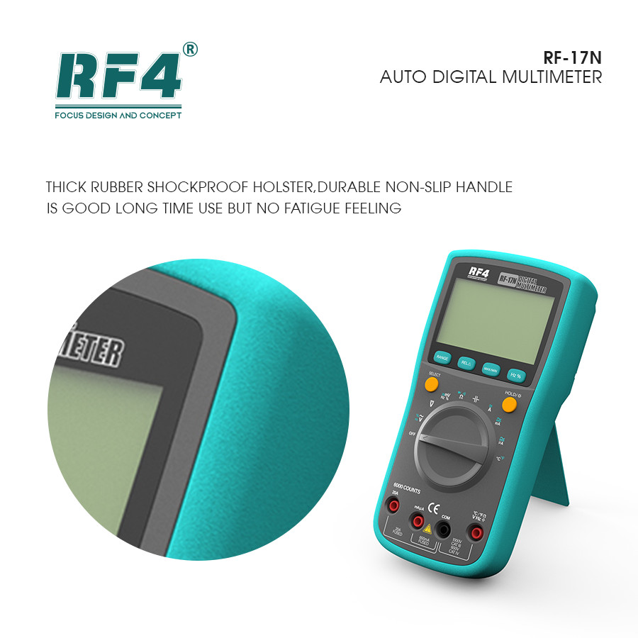 RF4 RF-17N Multifunctional Multimeter Digital Automate Testing Temperature Transistor Tester Esr Cla