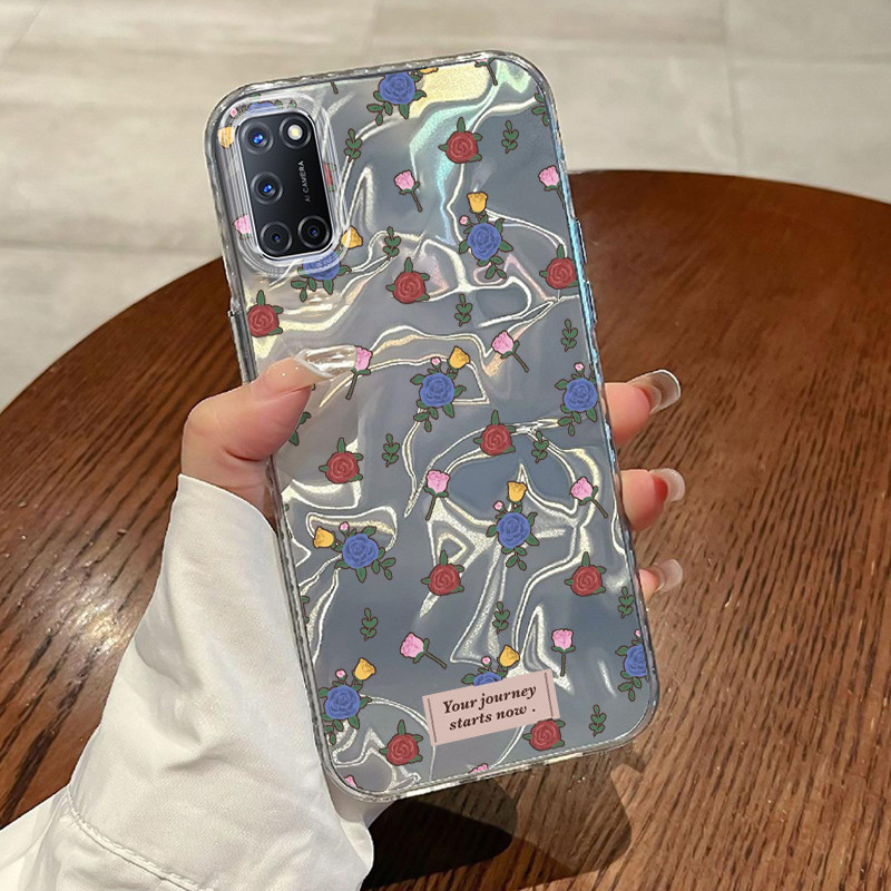 Casing Hp OPPO A52 OPPO A72 OPPO A92 Case Casing Pola Bunga kecil HP Kasing Kasus ponsel transparan 