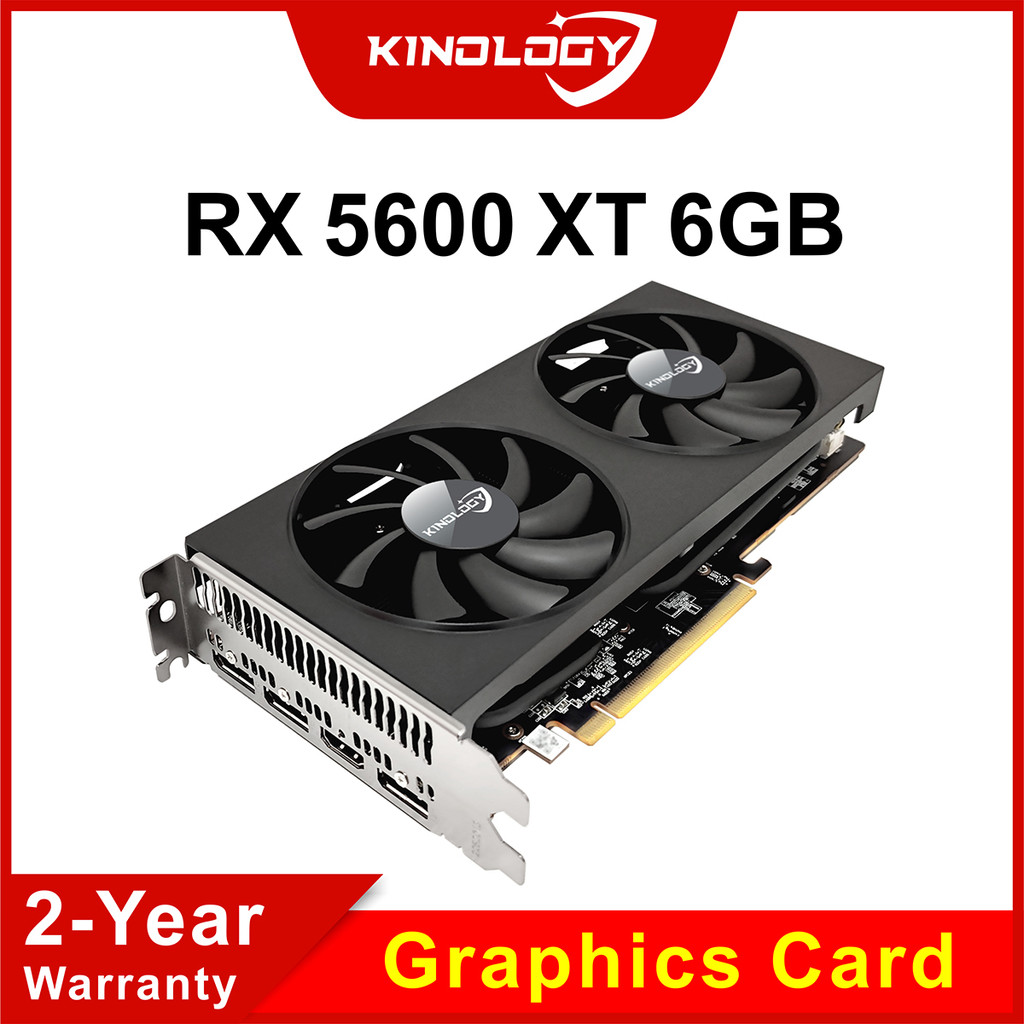 Kinology RX 5600 XT 6GB Graphics Card 5600XT GPU 6G RX5600 Gaming Video VGA AMD Radeon RX5600XT 6 GB
