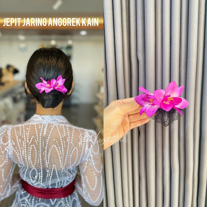 Starlight Bali Jepit Jaring bunga Anggrek Kain / Aksesoris Rambut / Jepit Rambut