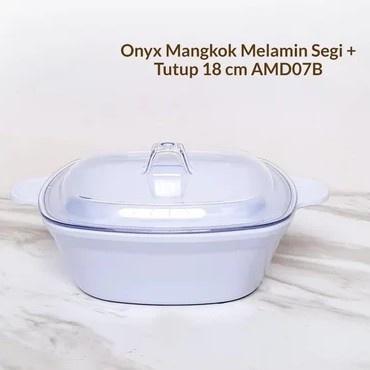 Mangkok Sayur Kecil Melamin Tutup Mika Akrilik Segi Kotak Putih Warna Awet Murah Tebal Tahan Panas A