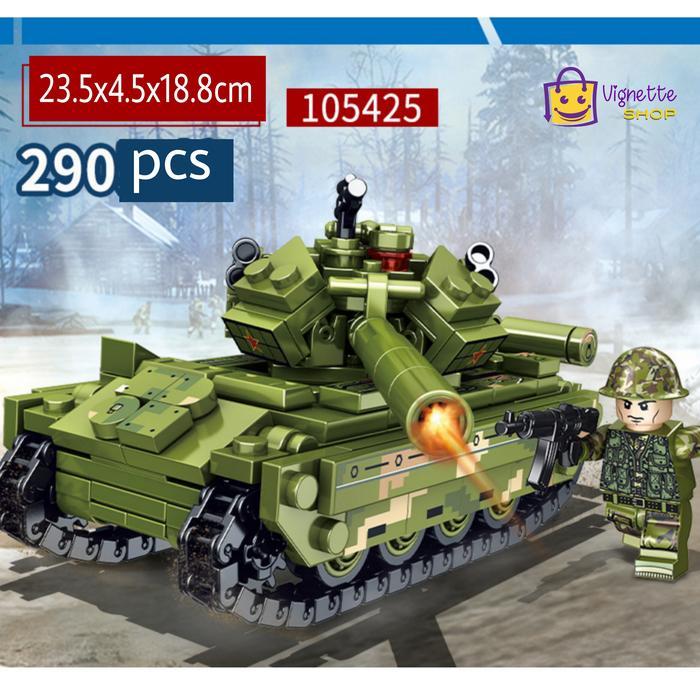 Sembo Block Mainan Balok Susun Sembo Army Tank 105425-105428 Edukasi Anak Laki-Laki Brick Toys Iron