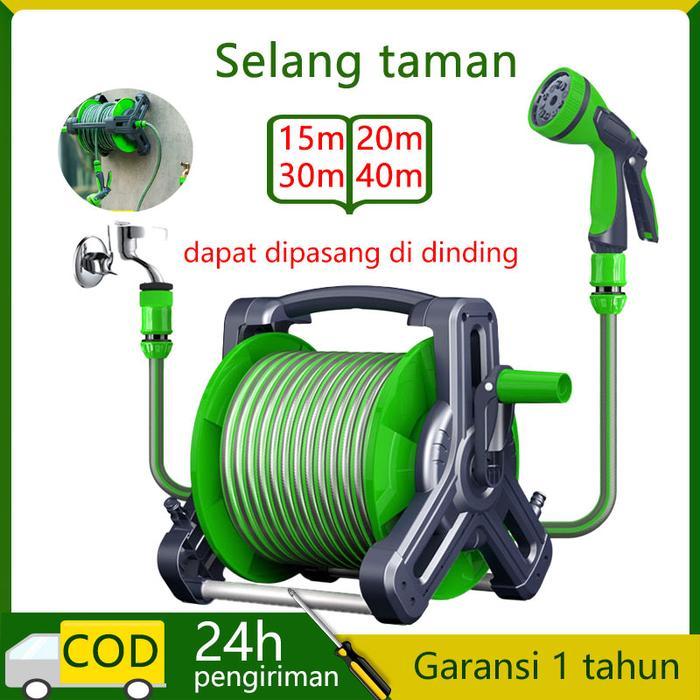 30m Selang Gulungan Set Selang Gulungan Selang Air Tahan Lumut