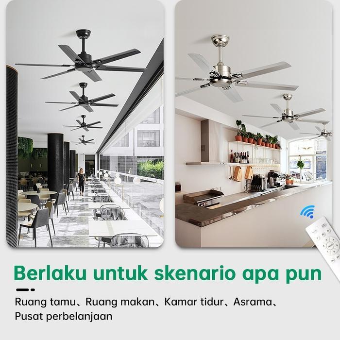 COD KIPAS ANGIN GANTUNG PLAFON 42/52INCI BESI DAUN DC 6 KECEPATAN KIPAS GANTUNG BALING BALING UNTUK