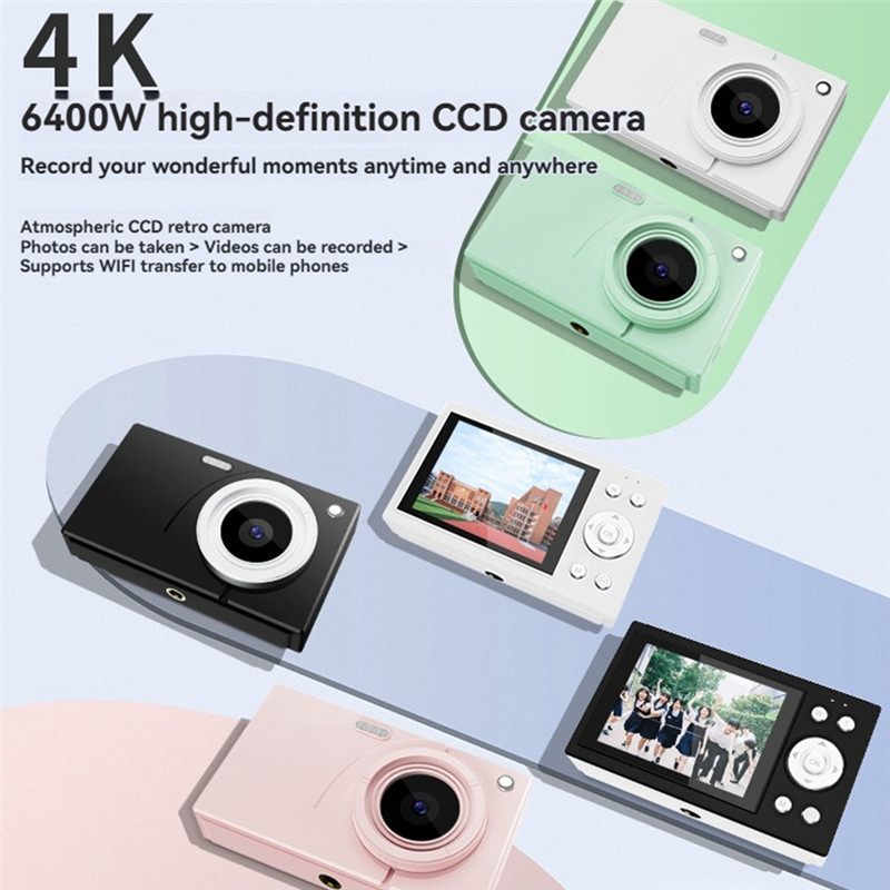 Digital Camera 4K Ccd 64Mp Wifi Hd Video Camera 16X Zoom 2.8Inch Screen 64Gb Memory Card B-Au41