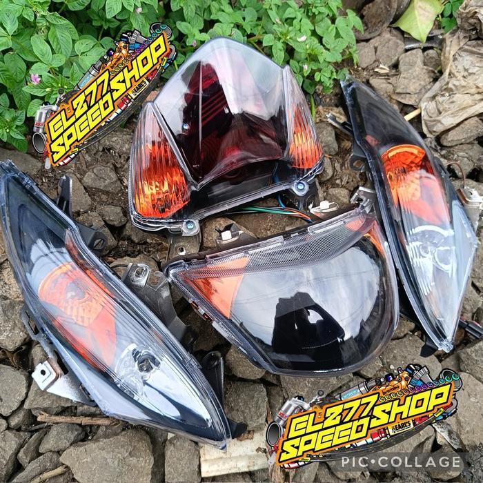 REFLEKTOR HEADLAMP LAMPU DEPAN MIO J CUSTOM LAMPU SEN SEIN RITING MIO J CUSTOM SMOKE OREN STOPLAMP