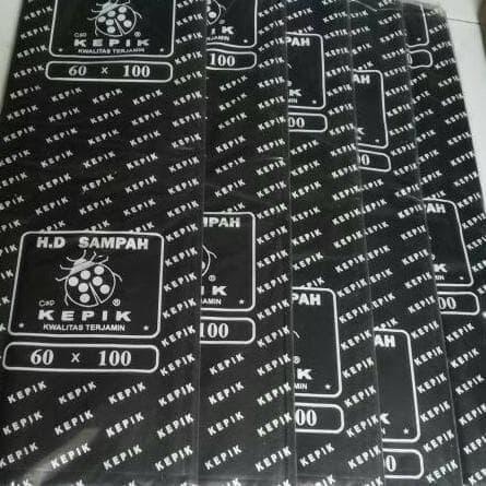 New Kantong plastik sampah hitam/hd hitam merk kepik UK 60x100