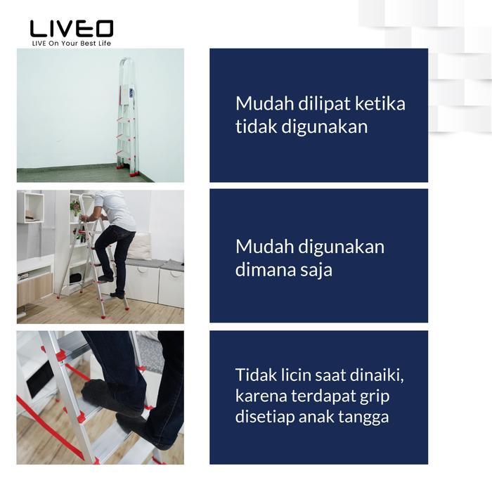 Tangga Rumah Lipat Alumunium Liveo Lv-105 / Tangga 5 Step