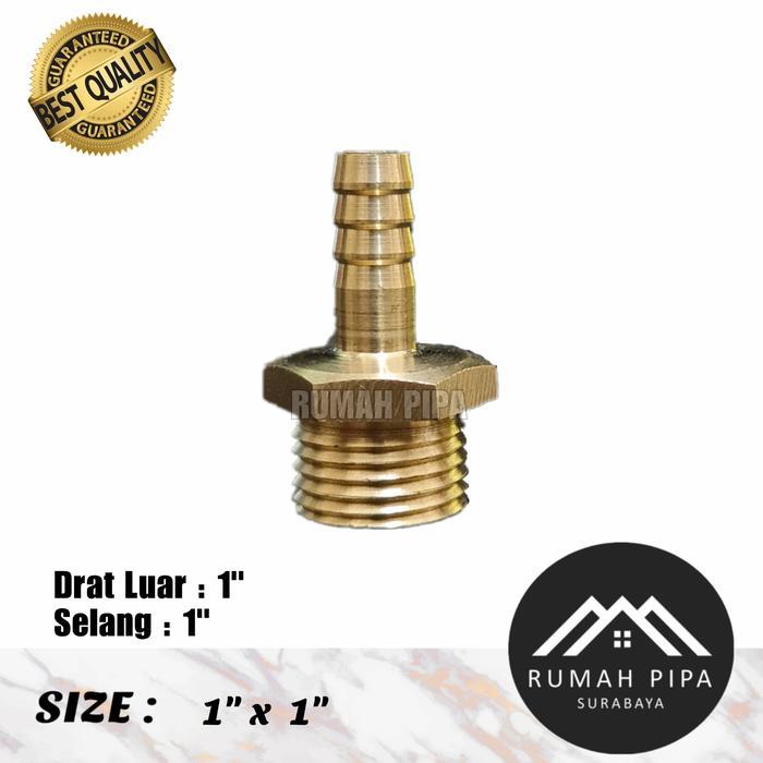 Diskon Nepel selang drat luar 1 x 1 kuningan