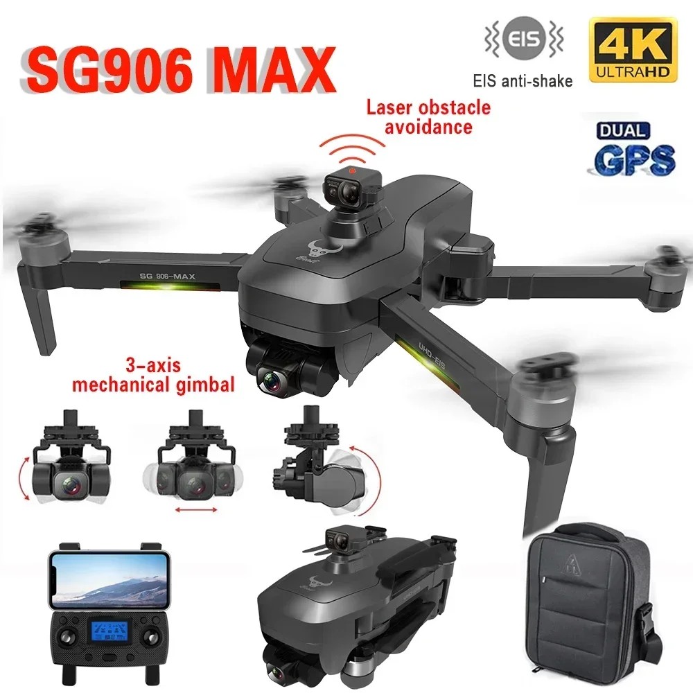 Zll Sg906 Max Drone 4K Professional Hd Camera 3-Axis Gimbal Els Anti-Shake Gps 5G Laser Obstacle