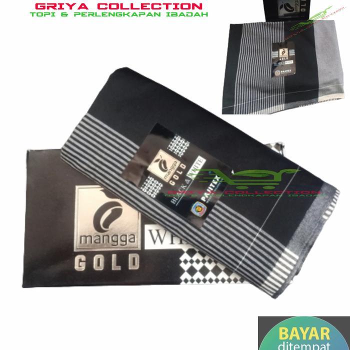 Sarung Mangga Gold Black & White / Sarung Motif Hitam Putih Mangga