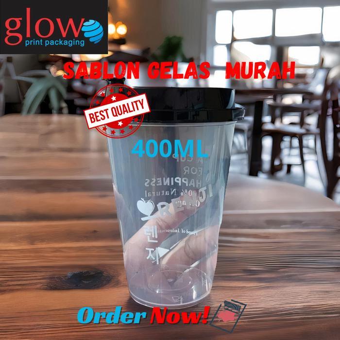 Sablon Gelas Cup PP Injection Cup PP Inject 400ml 13 gram