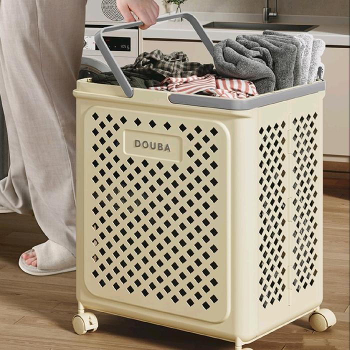 Keranjang Pakaian Keranjang Multifungsi Keranjang Roda serbaguna Pakaian Bersih Tempat Penyimpanan