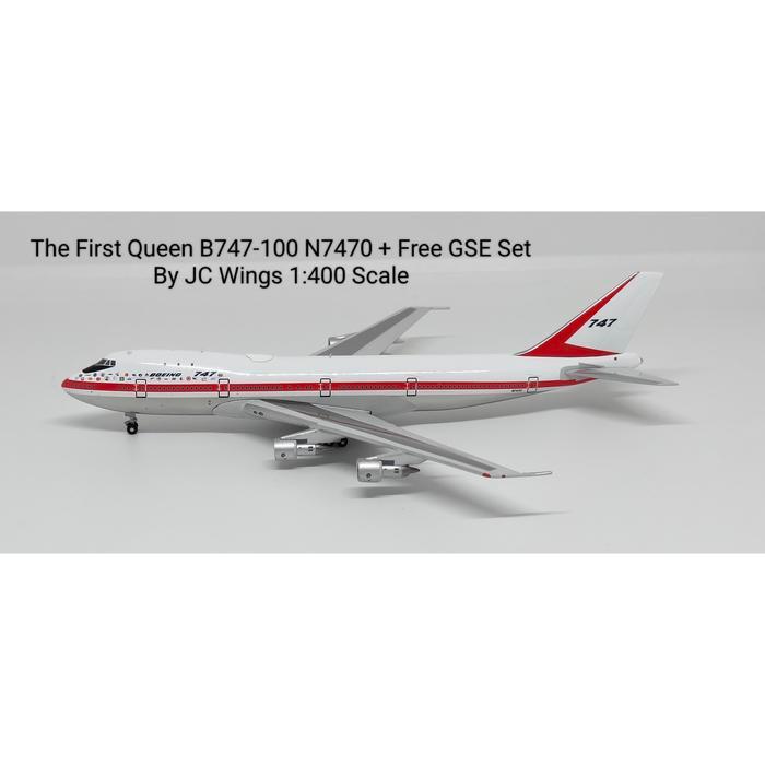 The First Queen B747-100 N7470 + Free GSE Set By JC Wings 1:400 Scale