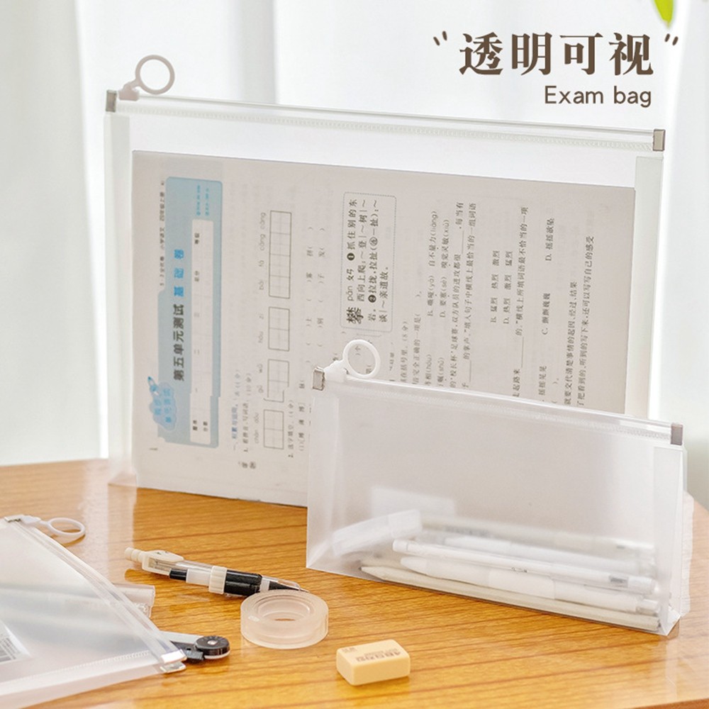 1Pcs A4/A5/B6 Waterproof Zipper Pouch Clear Document Bag Book File Folders Stationery Pencil Case St