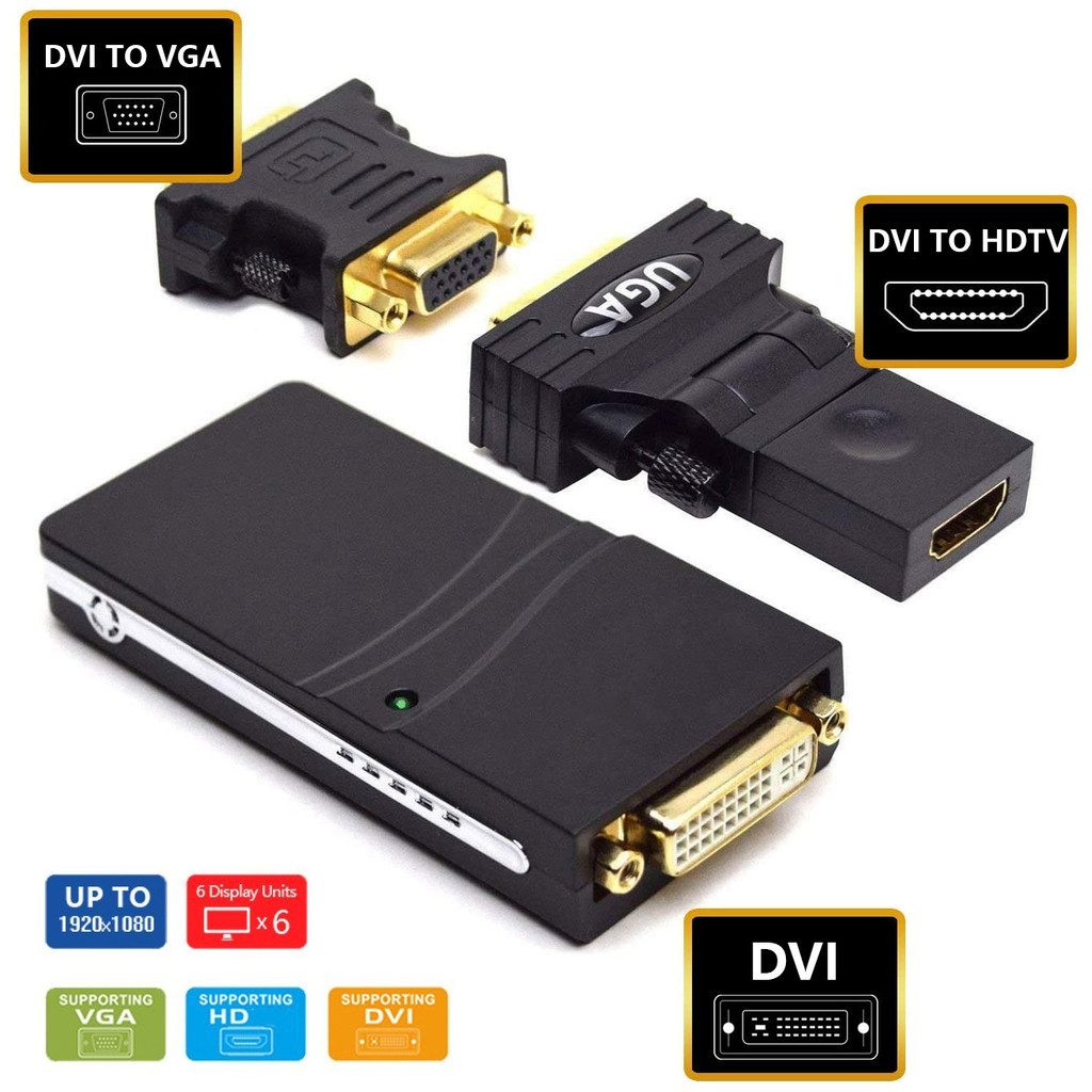 USB 2.0 To DVI/VGA/HD Multi-Display Converter External Graphic Card Video Adapter Extend/Mirror Moni