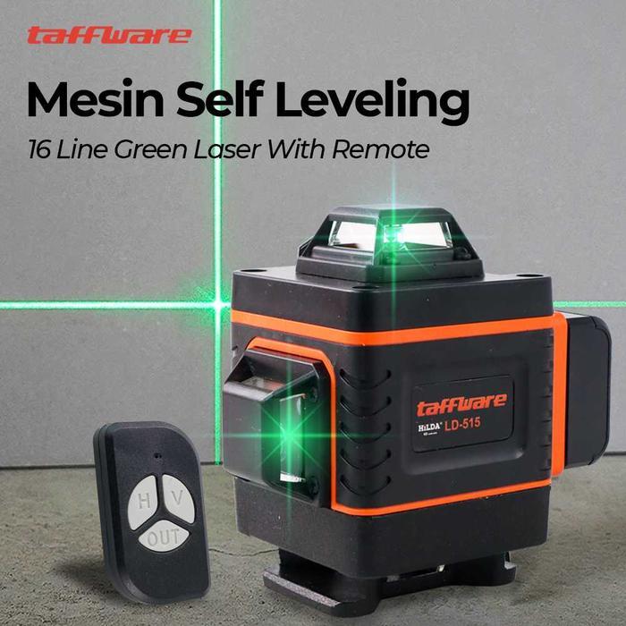 Mesin Laser Level Auto Siku Bangunan 16 Line Self Leveling Leser 3D 4D - Alat Ukur Tukang Waterpass