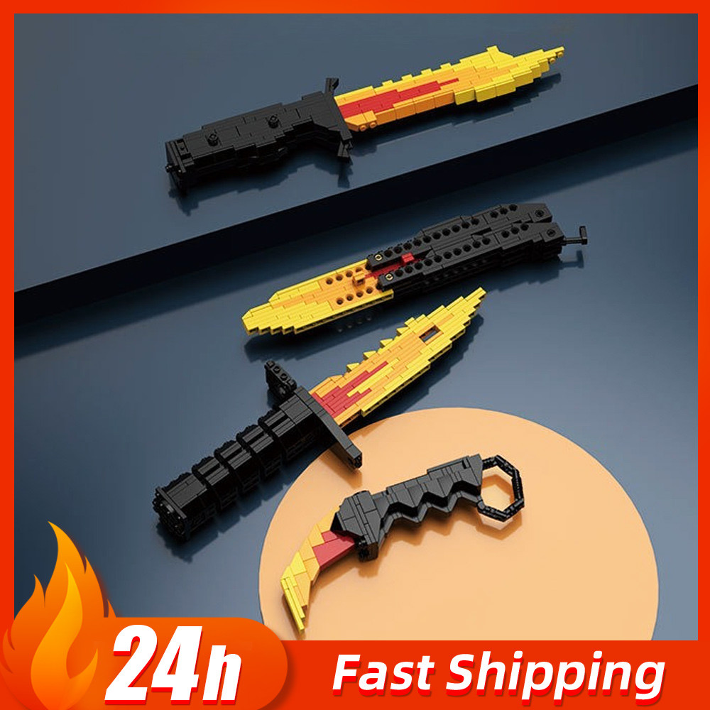 Go Game Peripheral M9 Bayonet Building Blocks Weapons Bowie Karambit Shadow Knife Armory Model