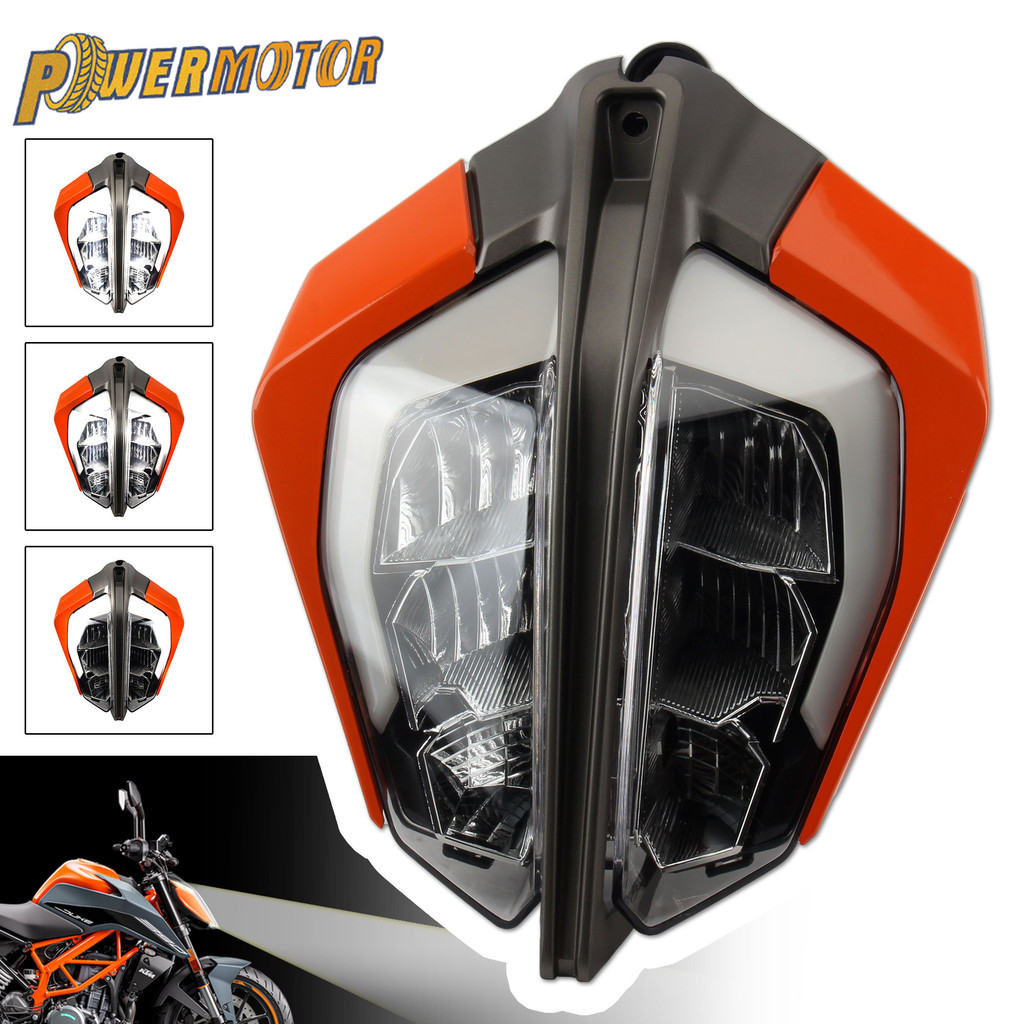For KTM Duke 390 Motorcycle Led Headlight Plate 2017-2022 Superbike Dirt Pit Bike Fairing Headlamp