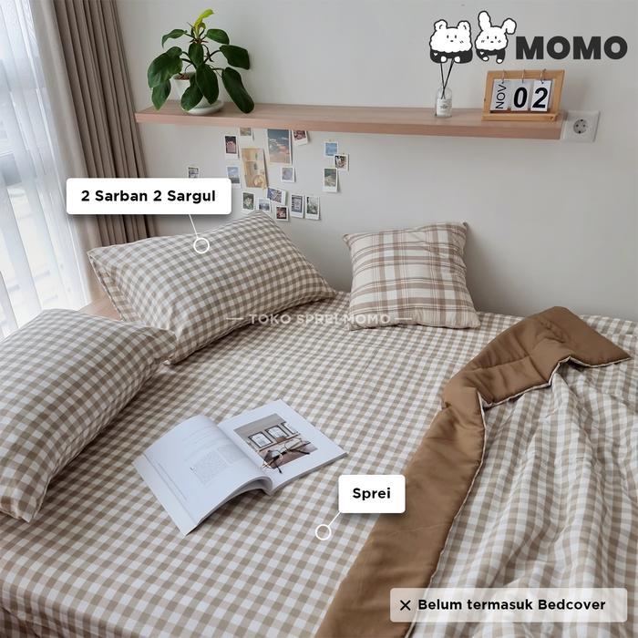 IFY (IMPORT) SPREI SET MICROTEX GINGHAM - UKURAN 160, 180 DAN 200 X 200 [SPREI MOMO TERMURAH