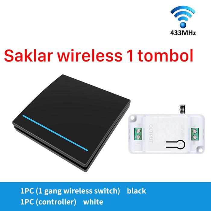 Sakelar lampu rumah tanpa kabel 1 tombol saklar rumah wireless