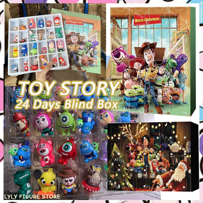 New Toy Story Christmas Advent Calendar 24 Days Countdown Calendar Anime Figures 3D Silicone