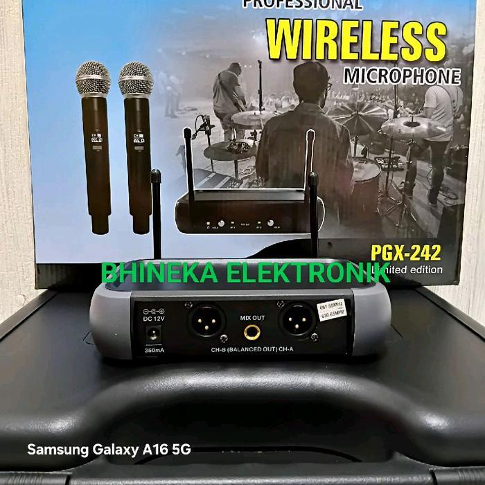 Tntgmusic- Mic Wireless Shure Pgx242 / Pgx 242 2Bh Mic Pegang + Koper Pgx242